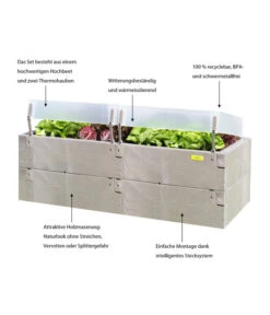 Juwel Hochbeet Timber Anzucht-Set 2in1, Ca. B130/H52/T60 Cm -Biohort || Vitavia || Elho Verkaufsgeschäft 4268405 WE IG 001 HochbeetTimberKomplettSetMitThermohaubenNEU