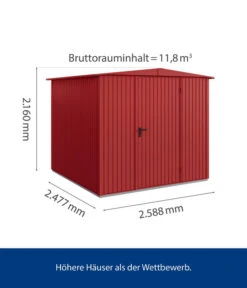Hörmann Berry-Gerätehaus Classic-S Typ 2, Ca. B258,8/H216/T247,7 Cm -Biohort || Vitavia || Elho Verkaufsgeschäft 6668479 WE BG 001 HoermannMetallgeraetehaus