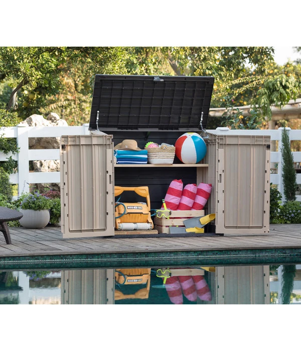 Keter Aufbewahrungsbox Store It Midi, Beige, 880 Liter, Ca. B132/H113,5/T71,5 Cm 4 Keter Aufbewahrungsbox Store It Midi, Beige, 880 Liter, Ca. B132/H113,5/T71,5 Cm – Bild 2