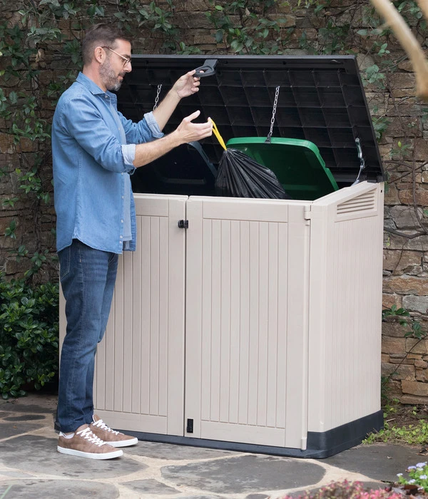 Keter Aufbewahrungsbox Store It Midi, Beige, 880 Liter, Ca. B132/H113,5/T71,5 Cm 5 Keter Aufbewahrungsbox Store It Midi, Beige, 880 Liter, Ca. B132/H113,5/T71,5 Cm – Bild 3