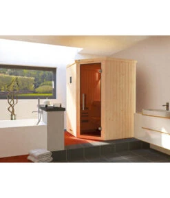 Weka Ecksauna Kiruna Mit Glastür, Inkl. Bio-Ofen -Biohort || Vitavia || Elho Verkaufsgeschäft 6914246 WE MO 001 WekaEcksaunaKiruna1
