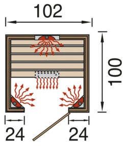 Weka Infrarotkabine Vaal -Biohort || Vitavia || Elho Verkaufsgeschäft 6914832 WE DE 001 WekaInfrarotkabineVaalGrundriss