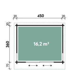 Wolff Finnhaus Gartenhaus Trondheim, Inkl. Schiebetür Links, Ca. B490/H260/T450 Cm -Biohort || Vitavia || Elho Verkaufsgeschäft 6930259 WE DE 001 FinnhausBBHTrondheim44D