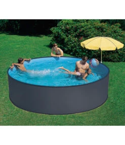 Summer Fun Stahlwandpool-Set Einsteiger Pro, Rund, Anthrazit